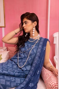3 Piece Embroidered Swiss Voile Unstitched Suit with Embroidered Chiffon Dupatta and Inner LSV-42006