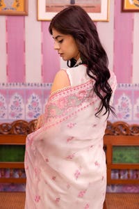 3 Piece Embroidered Swiss Voile Unstitched Suit with Embroidered Chiffon Dupatta and Inner LSV-42011