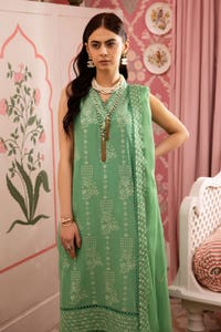 3 Piece Embroidered Swiss Voile Unstitched Suit with Embroidered Chiffon Dupatta and Inner LSV-42012