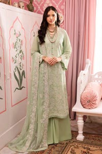 3 Piece Embroidered Swiss Voile Unstitched Suit with Embroidered Chiffon Dupatta and Inner LSV-42013