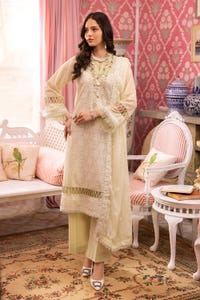 3 Piece Embroidered Swiss Voile Unstitched Suit with Embroidered Chiffon Dupatta and Inner LSV-42021