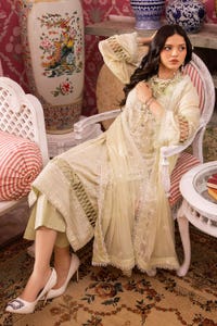 3 Piece Embroidered Swiss Voile Unstitched Suit with Embroidered Chiffon Dupatta and Inner LSV-42021