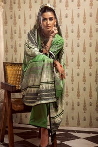 3 Piece Jacquard Unstitched Suit with Printed Leno Dupatta MJ-42004