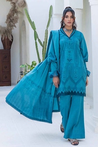 3 Piece Chambray Jacquard Unstitched Suit MJ-42006