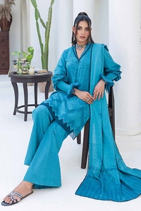 3 Piece Chambray Jacquard Unstitched Suit MJ-42006