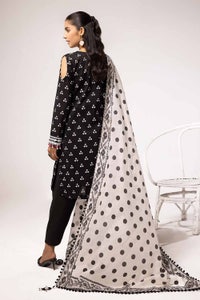 3 Piece Unstitched Embroidered Jacquard Suit with Jacquard Dupatta MJ-42022