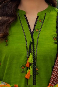 3 Piece Unstitched Jacquard Suit with Embroidered Khaddar Trouser MJ-42050