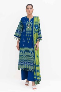 3 Piece Unstitched Jacquard Suit with Printed Cotton Net Dupatta MJ-42053