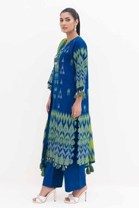 3 Piece Unstitched Jacquard Suit with Printed Cotton Net Dupatta MJ-42053