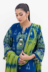 3 Piece Unstitched Jacquard Suit with Printed Cotton Net Dupatta MJ-42053