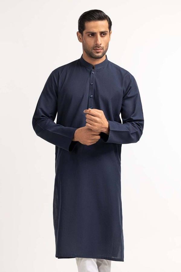 Navy Blue Basic Kurta KR-PLN24-009