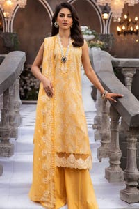 3 Piece Embroidered Lawn Unstitched Suit with Embroidered Chiffon Dupatta PM-42007