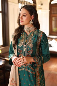 3 Piece Embroidered Lawn Unstitched Suit with Zari and Sequins Embroidered Chiffon Dupatta PM-42009
