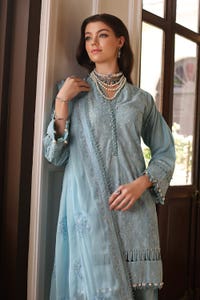 3 Piece Embroidered Lawn Unstitched Suit with Embroidered Chiffon Dupatta PM-42013