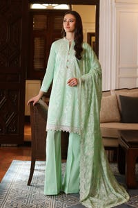 3 Piece Embroidered Lawn Unstitched Suit with Embroidered Chiffon Dupatta PM-42022