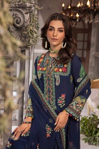 3 Piece Zari Embroidered Lawn Unstitched Suit with Zari Embroidered Chiffon Dupatta PM-42028
