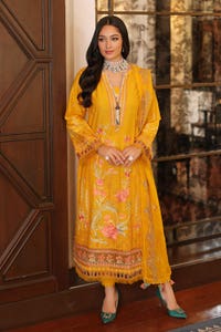 3 Piece Embroidered Lawn Unstitched Suit with Embroidered Chiffon Dupatta PM-42035