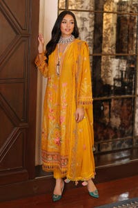 3 Piece Embroidered Lawn Unstitched Suit with Embroidered Chiffon Dupatta PM-42035