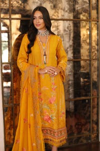 3 Piece Embroidered Lawn Unstitched Suit with Embroidered Chiffon Dupatta PM-42035