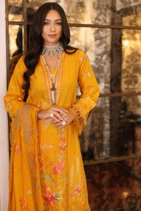 3 Piece Embroidered Lawn Unstitched Suit with Embroidered Chiffon Dupatta PM-42035