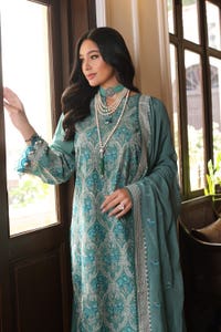 3 Piece Embroidered Lawn Unstitched Suit with Embroidered Chiffon Dupatta PM-42036