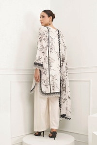 3 Piece Unstitched Printed Soya Silk Suit with Printed Chiffon Dupatta SY-52001