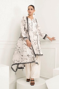 3 Piece Unstitched Printed Soya Silk Suit with Printed Chiffon Dupatta SY-52001