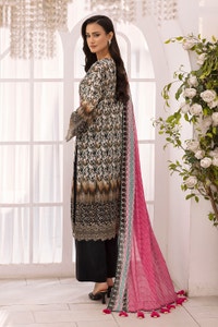 3 Piece Unstitched Embroidered Printed Lawn Suit with Printed Lawn Dupatta CL-52314