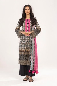 3 Piece Unstitched Embroidered Printed Lawn Suit with Printed Lawn Dupatta CL-52314