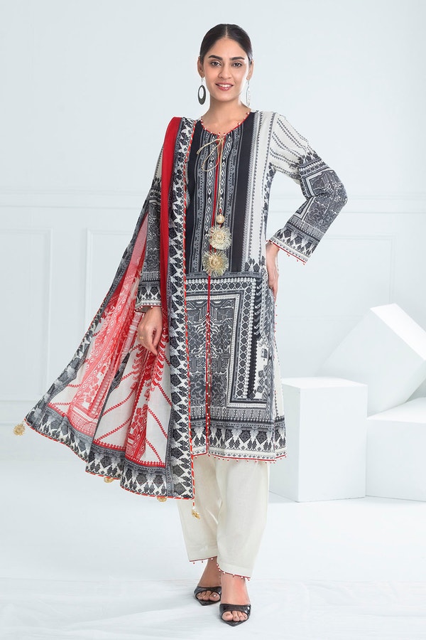 3 Piece Unstitched Printed Lawn Suit CL-52079 A