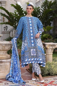 3 Piece Unstitched Printed Lawn Suit with Printed Lawn Dupatta CL-52506