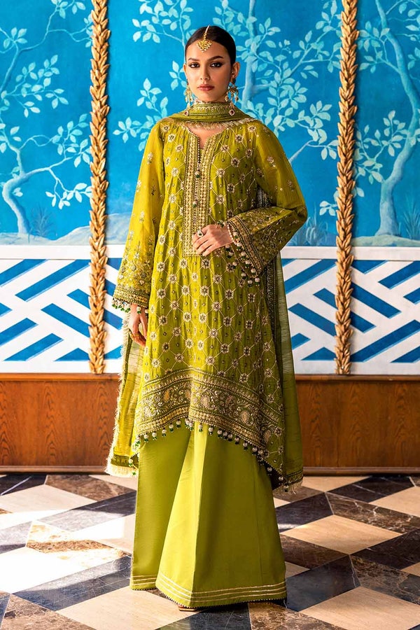 3 Piece Unstitched Cotton Net Suit with Zari Dupatta PRW-32070