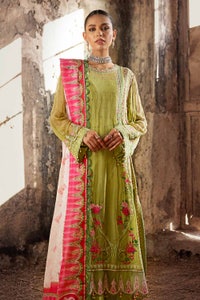 3 Piece Embroidered Chiffon Unstitched Suit with Digital Printed Paper Cotton Dupatta FE-32032