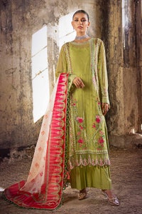 3 Piece Embroidered Chiffon Unstitched Suit with Digital Printed Paper Cotton Dupatta FE-32032