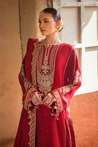 3 Piece Embroidered Raw Silk Unstitched Suit with Embroidered Jacquard Dupatta with Zari FE-32031