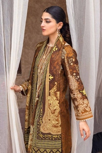 3 Piece Embroidered Khaddar Unstitched Suit with Digital Printed Khaddar Dupatta K-32016
