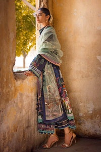 3 Piece Embroidered Dobby Unstitched Suit with Embroidered Organza Dupatta and Neckline FE-32106