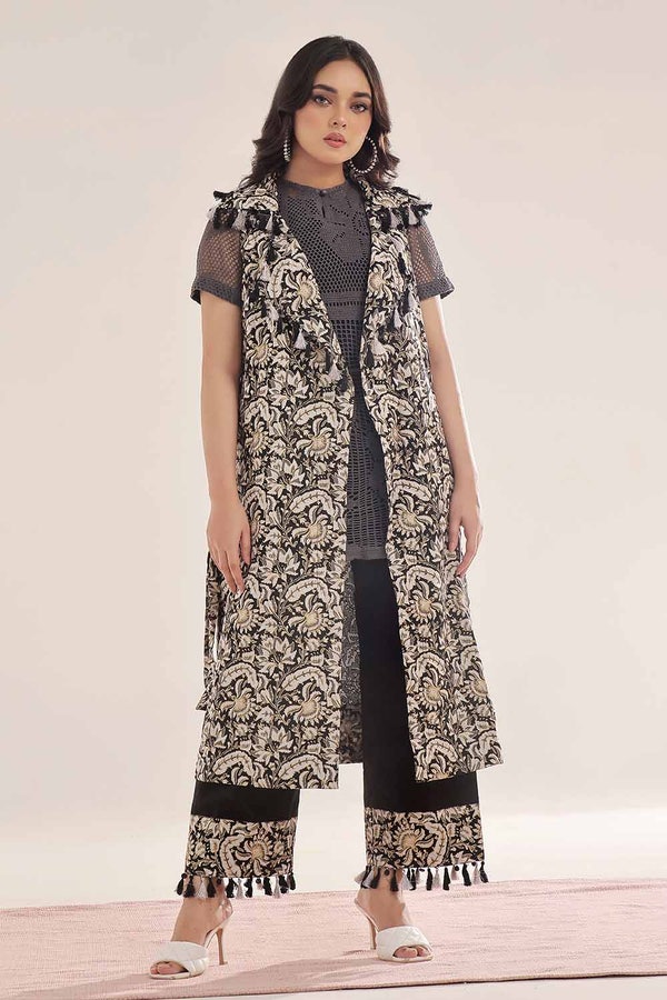 Unstitched Gold Printed Lawn Shirt SL-42039 B