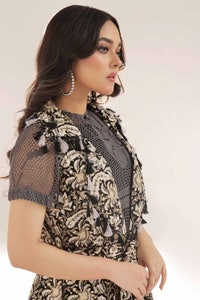 Unstitched Gold Printed Lawn Shirt SL-42039 B