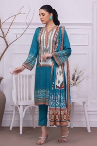 3 Piece Printed Cotail Unstitched Suit with Printed Cotail Dupatta WNS-32251 A
