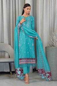 3 Piece Embroidered Glitter Printed Cambric Unstitched Suit with Sequins Dupatta PM-32073