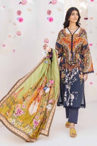 3 Piece Printed Cambric Unstitched Suit with Lawn Dupatta CBN-32016