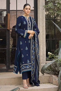 3 Piece Embroidered Khaddar Unstitched Suit with Embroidered Pashmina Shawl AP-32070
