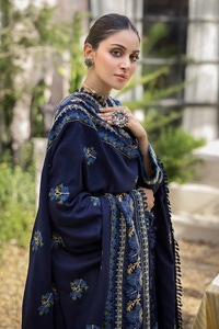 3 Piece Embroidered Khaddar Unstitched Suit with Embroidered Pashmina Shawl AP-32070