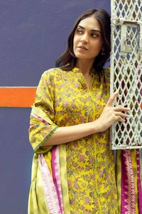 3 Piece Printed Dobby Linen Unstitched Suit LT-32022 A