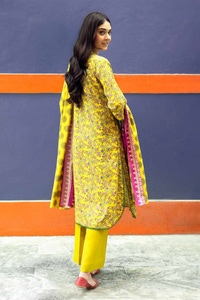 3 Piece Printed Dobby Linen Unstitched Suit LT-32022 A