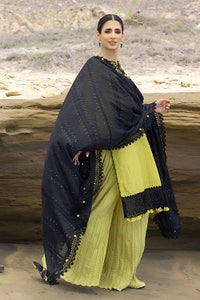 3 Piece Embroidered Leno Unstitched Suit with Jacquard Dupatta MJ-32050