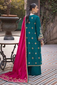 3 Piece Embroidered Khaddar Unstitched Suit with Embroidered Pashmina Shawl AP-32046