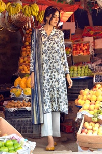 3 Piece Printed Linen Unstitched Suit LT-32011 A