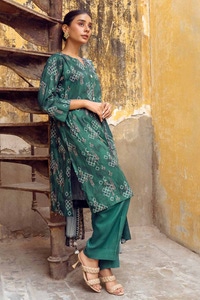 3 Piece Digital Printed Dobby Linen Uncstitched Suit LT-32013 A